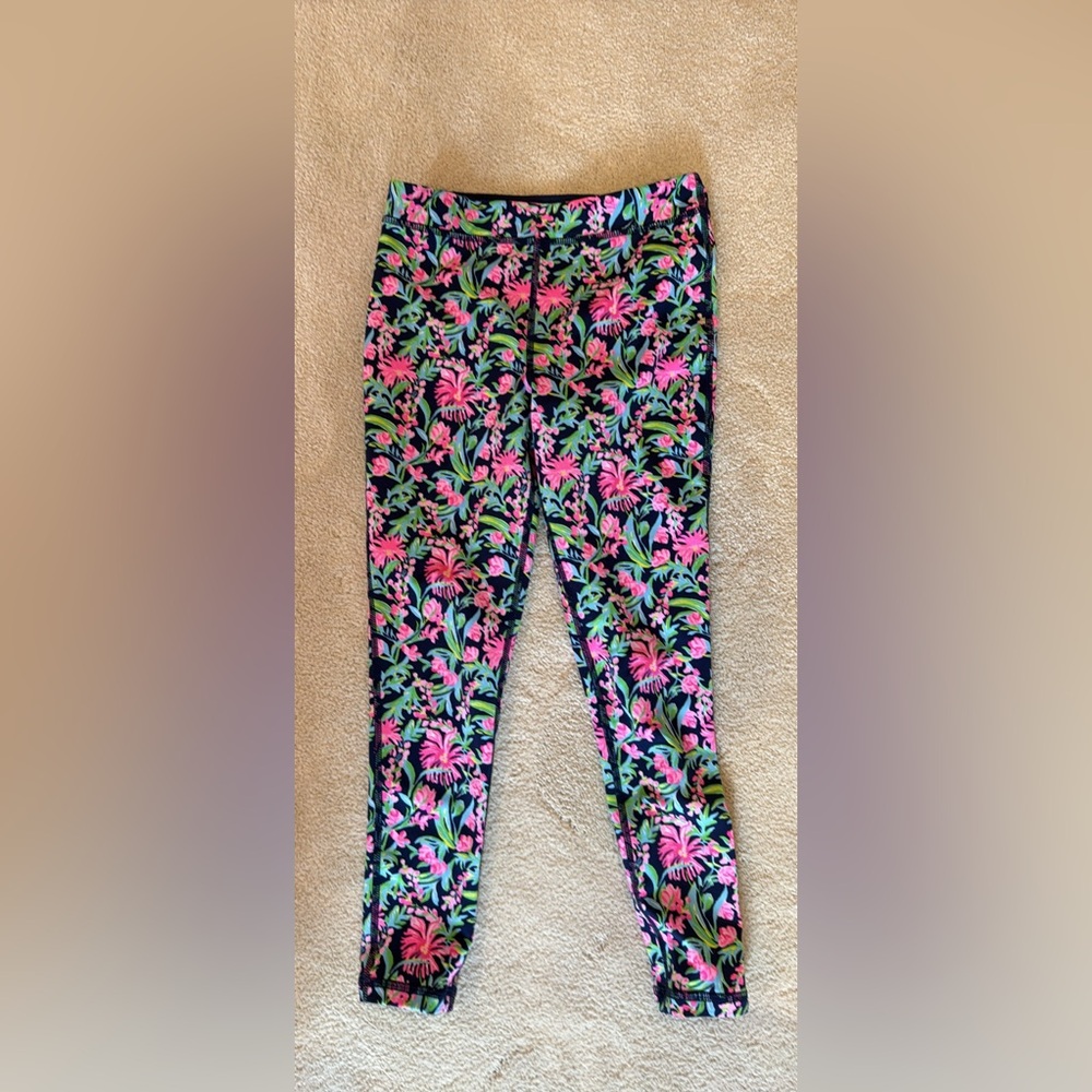 Lilly Pulitzer Pink and Green Floral Leggings